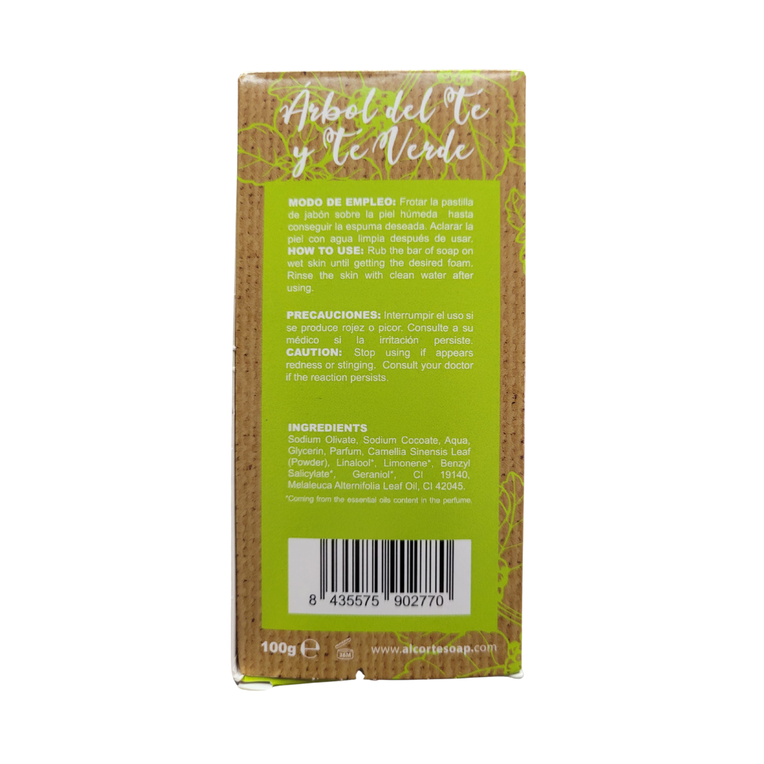 Jabón Artesanal de Té Verde y Árbol de Té – 100 g