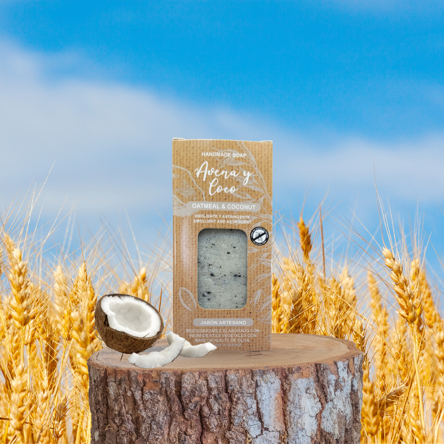 Jabón de Aceite de Oliva Artesanal : Avena y Coco
