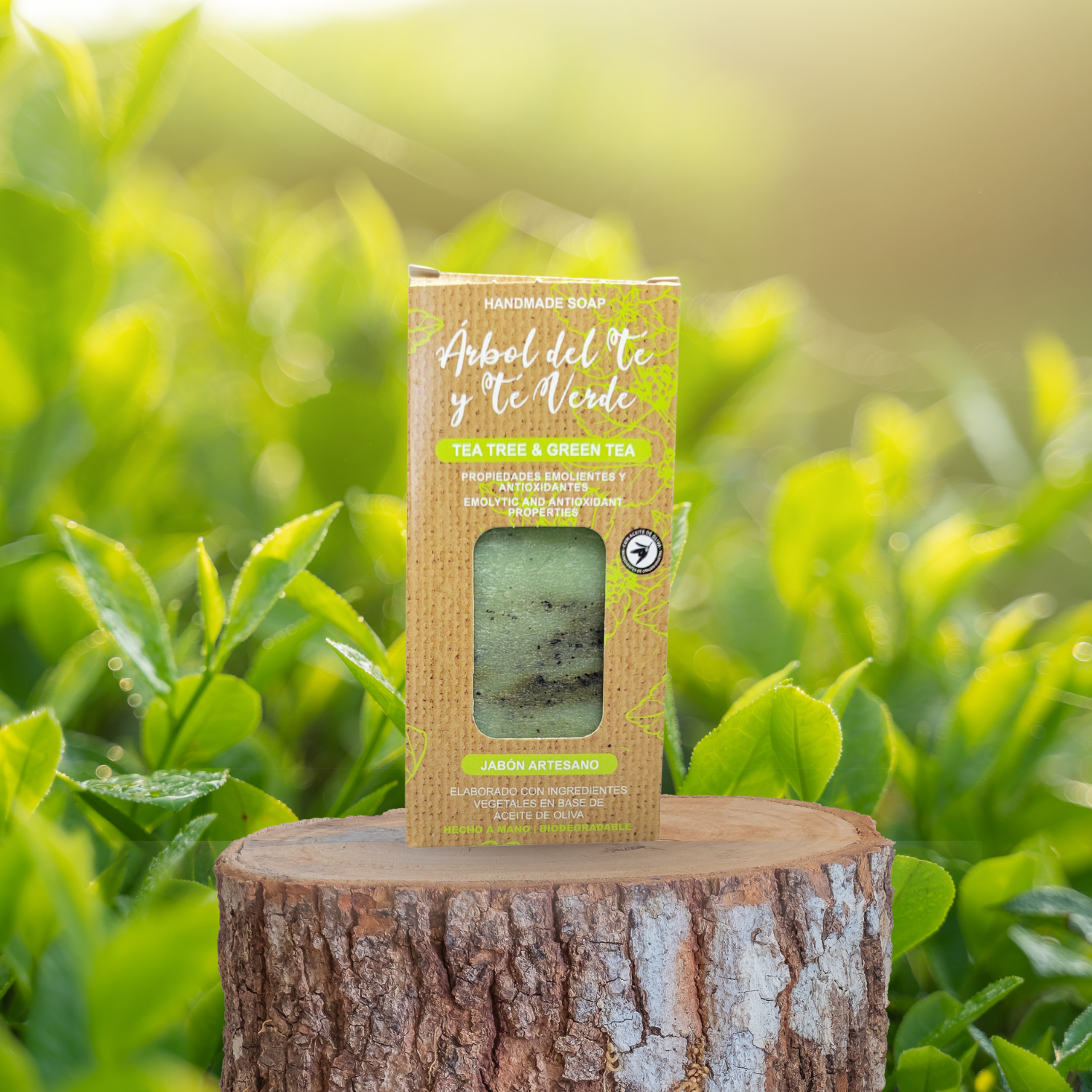 Jabón Artesanal de Té Verde y Árbol de Té – 100 g