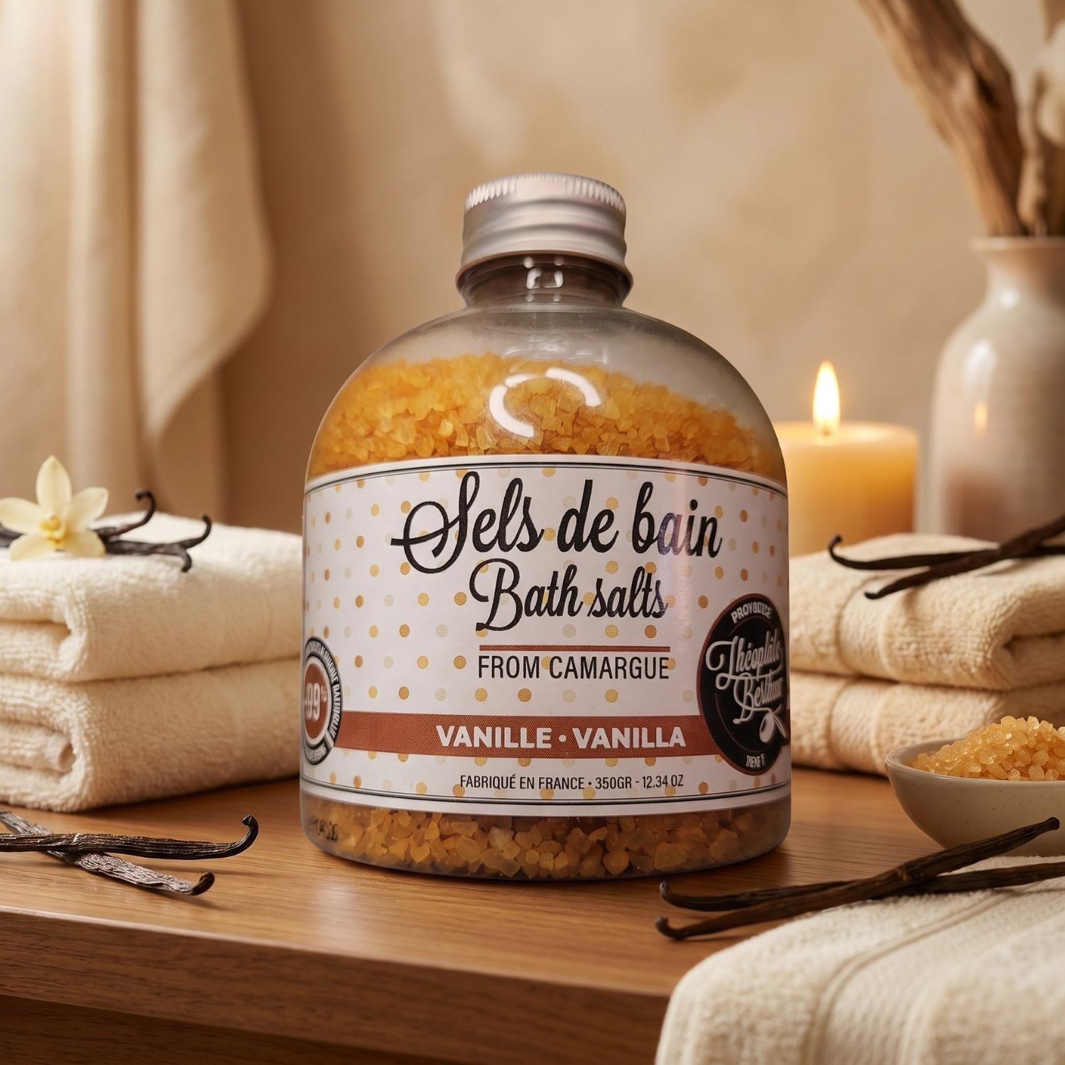 Sales de baño de vainilla