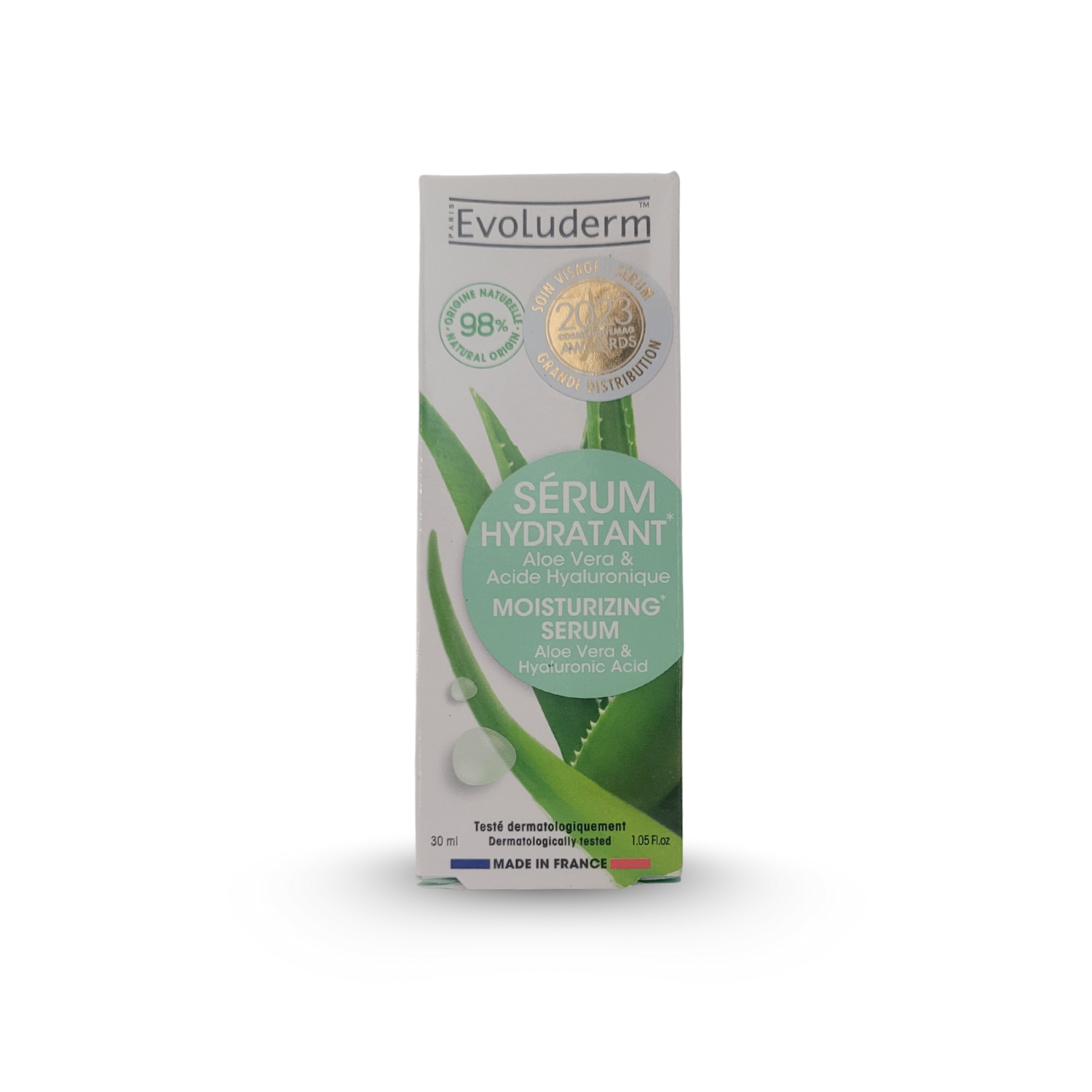 Suero hidratante de aloe vera y ácido hialurónico