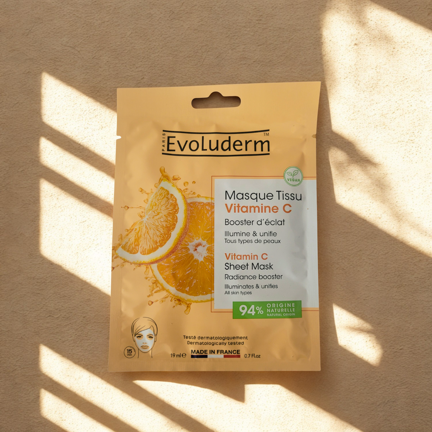 Mascarilla de Tejido Iluminadora con Vitamina C