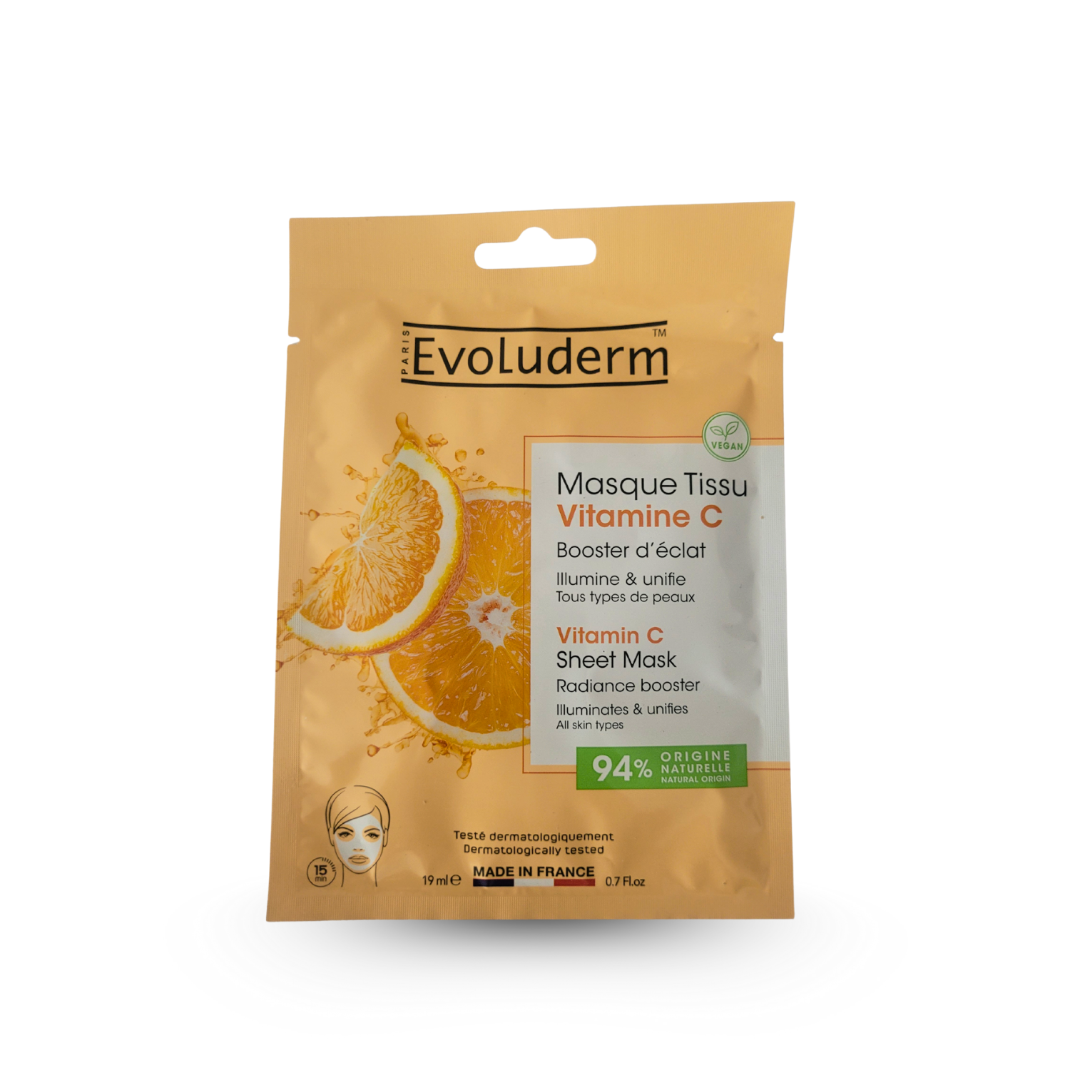 Mascarilla de Tejido Iluminadora con Vitamina C