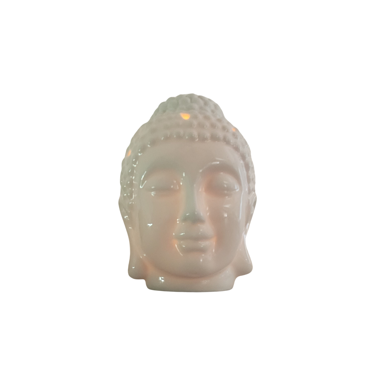 Quemador de Aceite o Cera – Cabeza de Buda Blanca Armonía